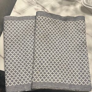 Gray and White Checkered Table Runner
